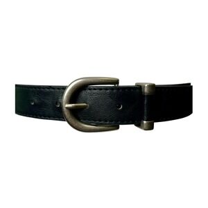 Relic Mens Black Faux Leather Belt Silver Horseshoe Buckle Size Large‎ 100206